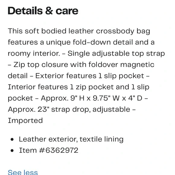 EUC Black Vince Camuto Kenzy Leather Crossbody Bag w/dust bag & card - Picture 6 of 16